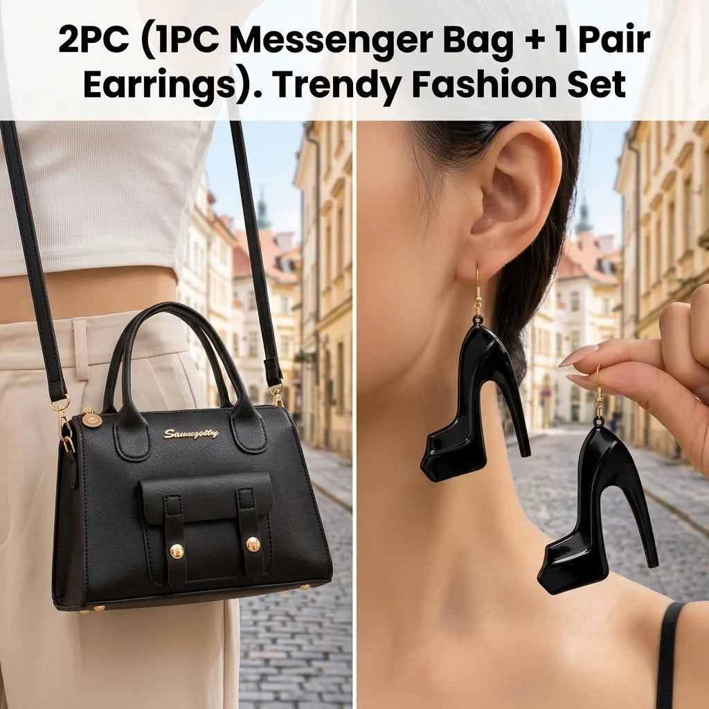 1 Pair Earrings/2PC(1PC Messenger Bag+1 Pair Earrings )Women's Small Shoulder Crossbody Bag and Elegant Long Drop Earrings, Mobile Phone Card Wallet Bag,Casual Handbag for Party Birthday,Daily Use Holiday Gifts