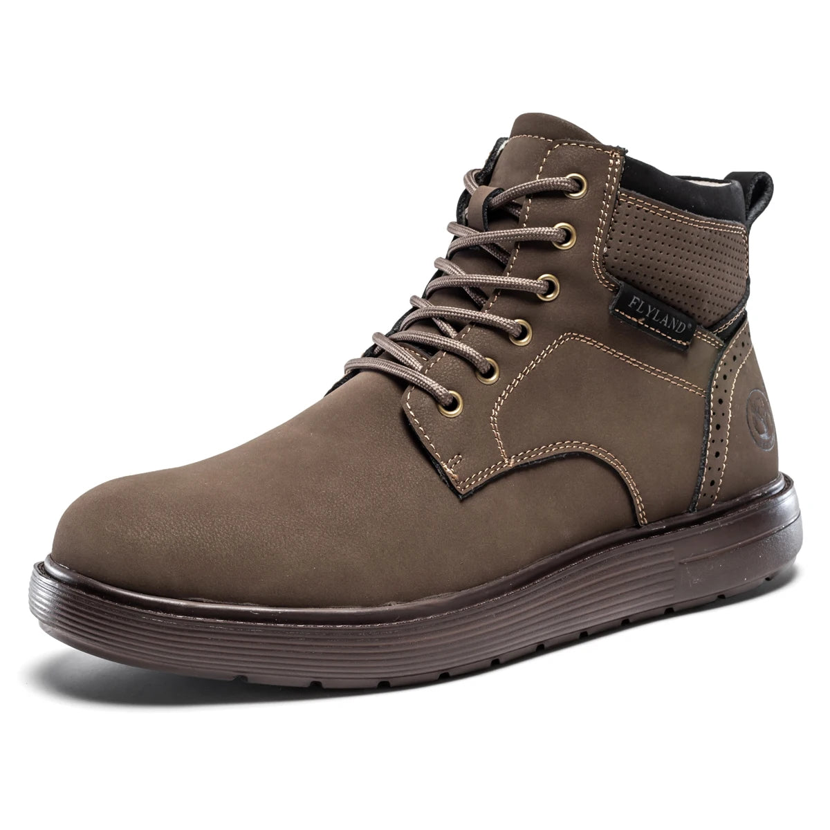 FLYLAND Men's Fashion Vintage Classical Genuine Leather Handmade Chukka Boots Daily Casual Work Office Shoes