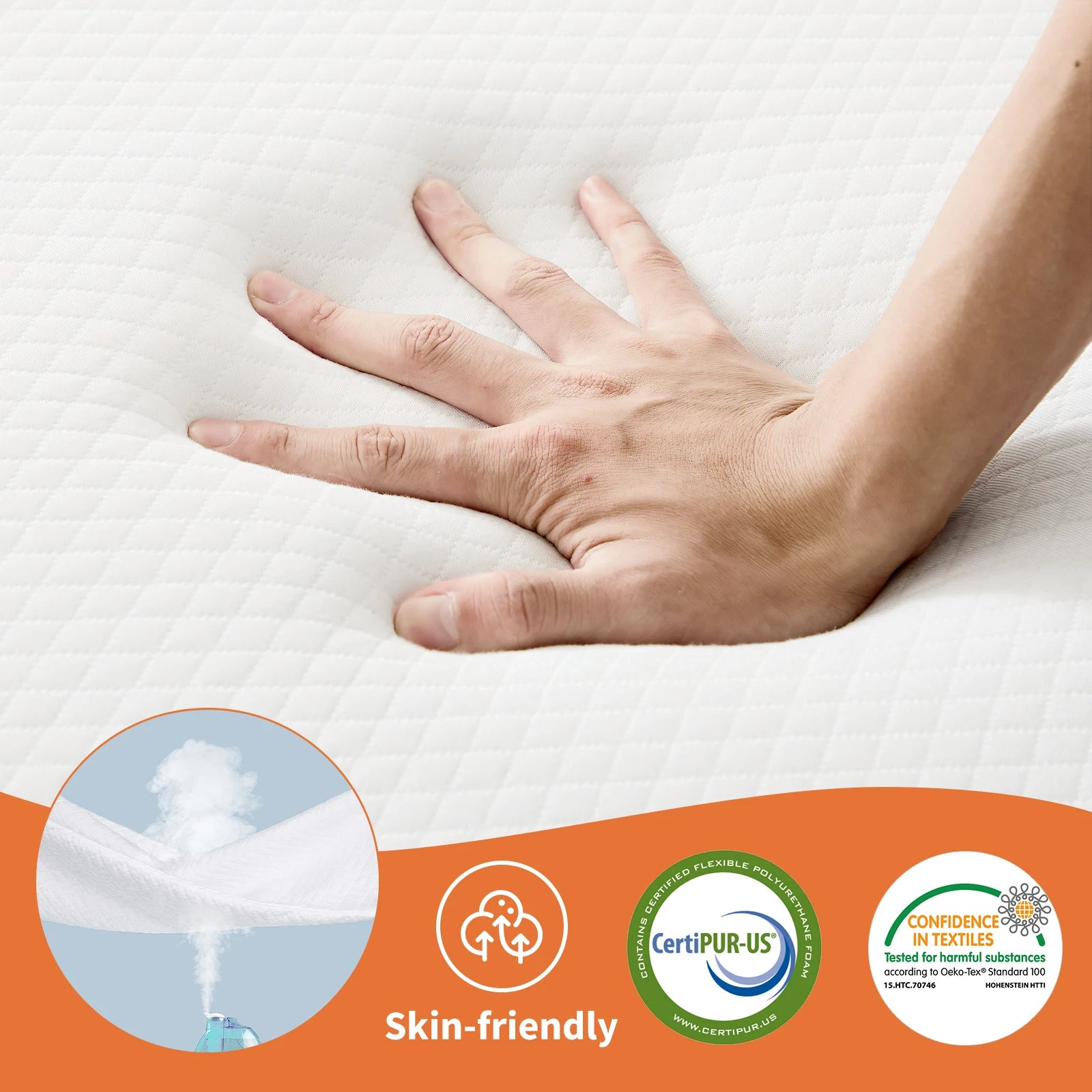 JHK Tri-Fold Memory Foam Mattress with Collapsible and Washable Cover Portable Floor Bed with CertiPUR-US Certified for Travel - Louie's Joint 