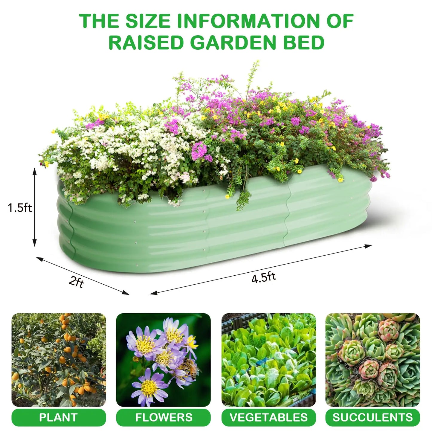 HiMISS 2-Pack Galvanized Steel Raised Oval Bed With Open Base - Louie's Joint 