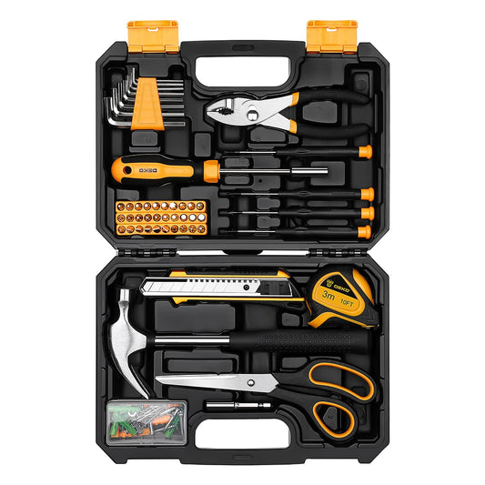 DEKO General Toolbox Kit With Plastic Case 50 Piece Set