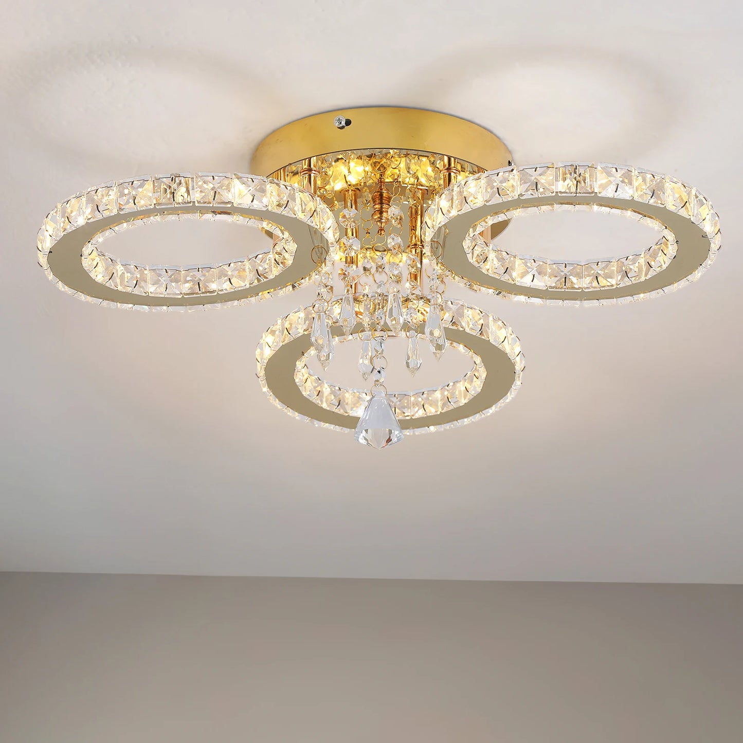 VETRULUS Crystal LED Ceiling Light Chandelier For Modern Homes