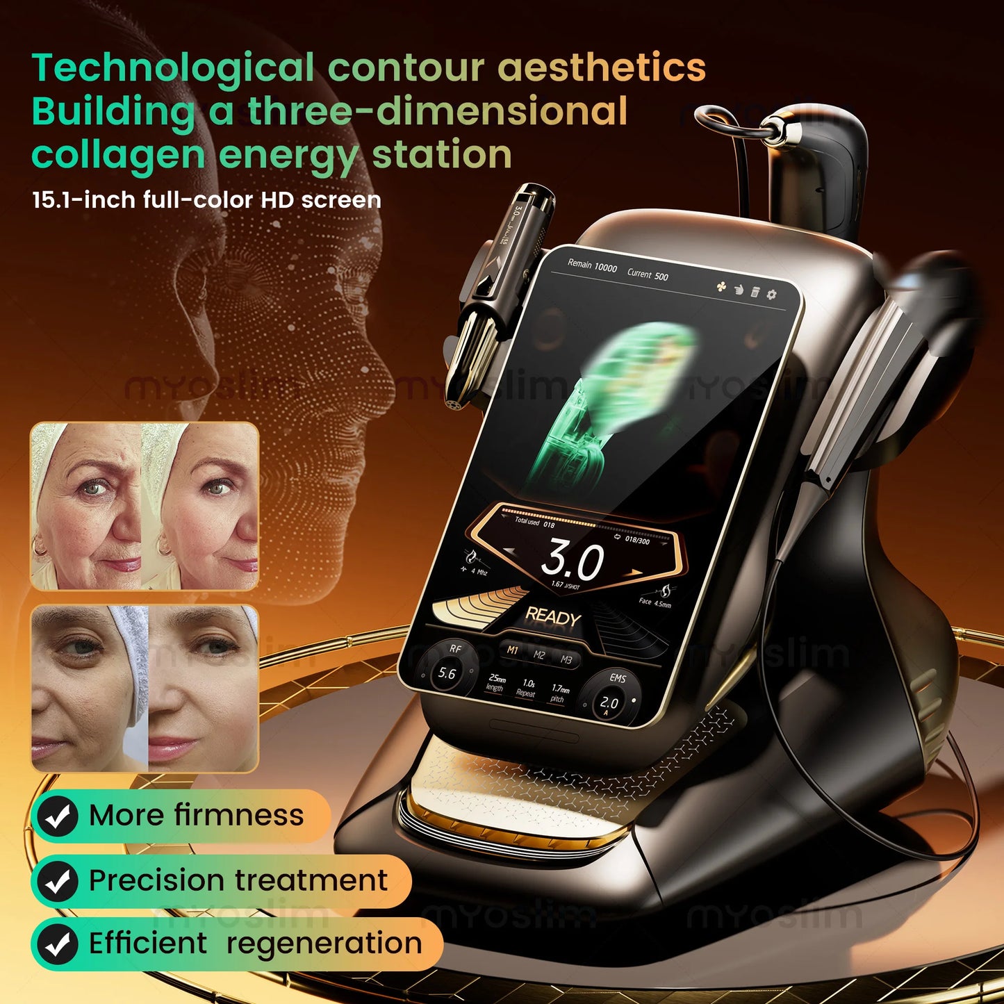 MYOSLIM 3-in-1 Anti-Aging Beauty Machine With HD Touch Screen