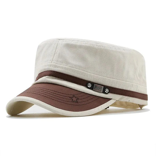 Casual Cadet Hat Man Flat Top Caps Fashion Cotton Visor Hats Summer Autumn Vintage Army Hats Adult Dad Hat Unisex 2026 Cap - Louie's Joint 