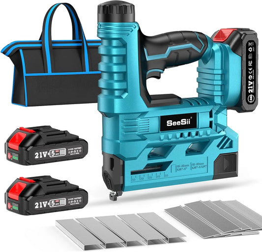 Seesii 18 Gauge Cordless Brad Nailer Kit With Two Batteries