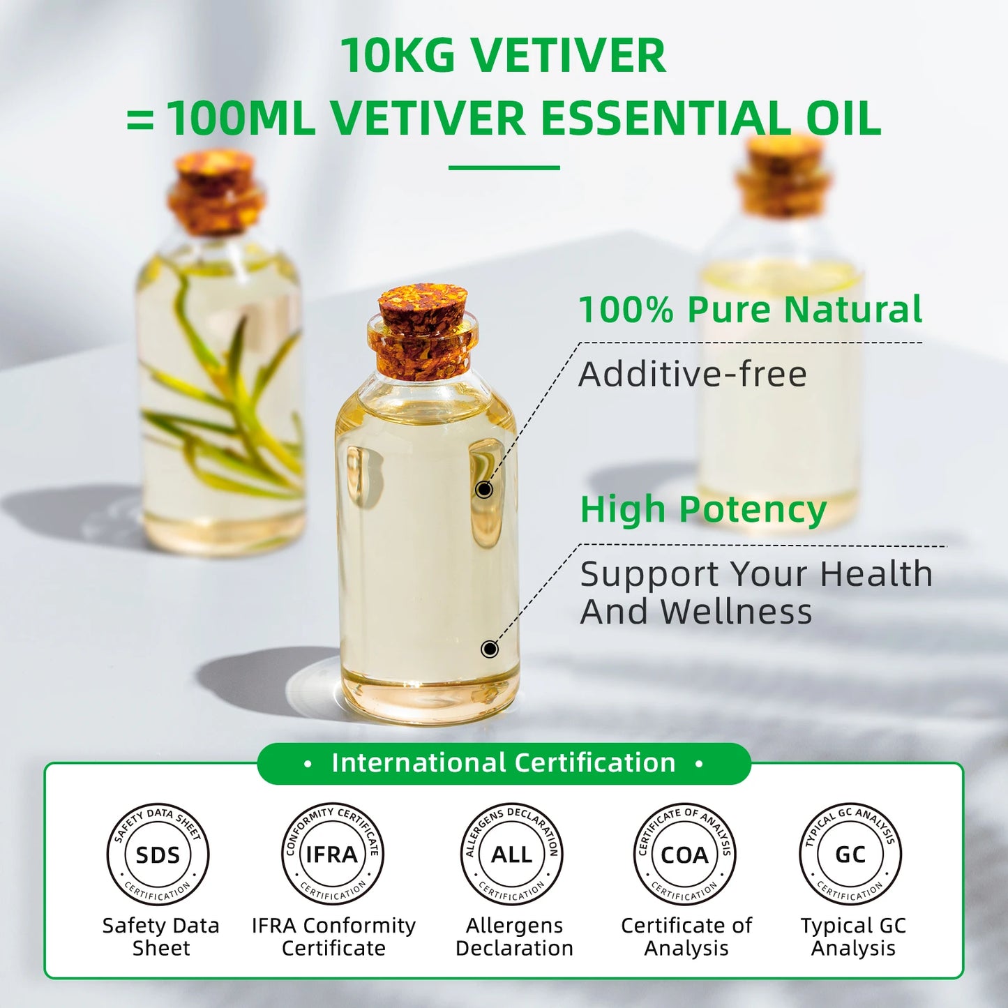 HIQILI 100ML Vetiver Essential Oils,100% Pure Nature for Aromatherapy, Diffuser, Humidifier,Massage, Relieving Stress, Hair Care - Louie's Joint 