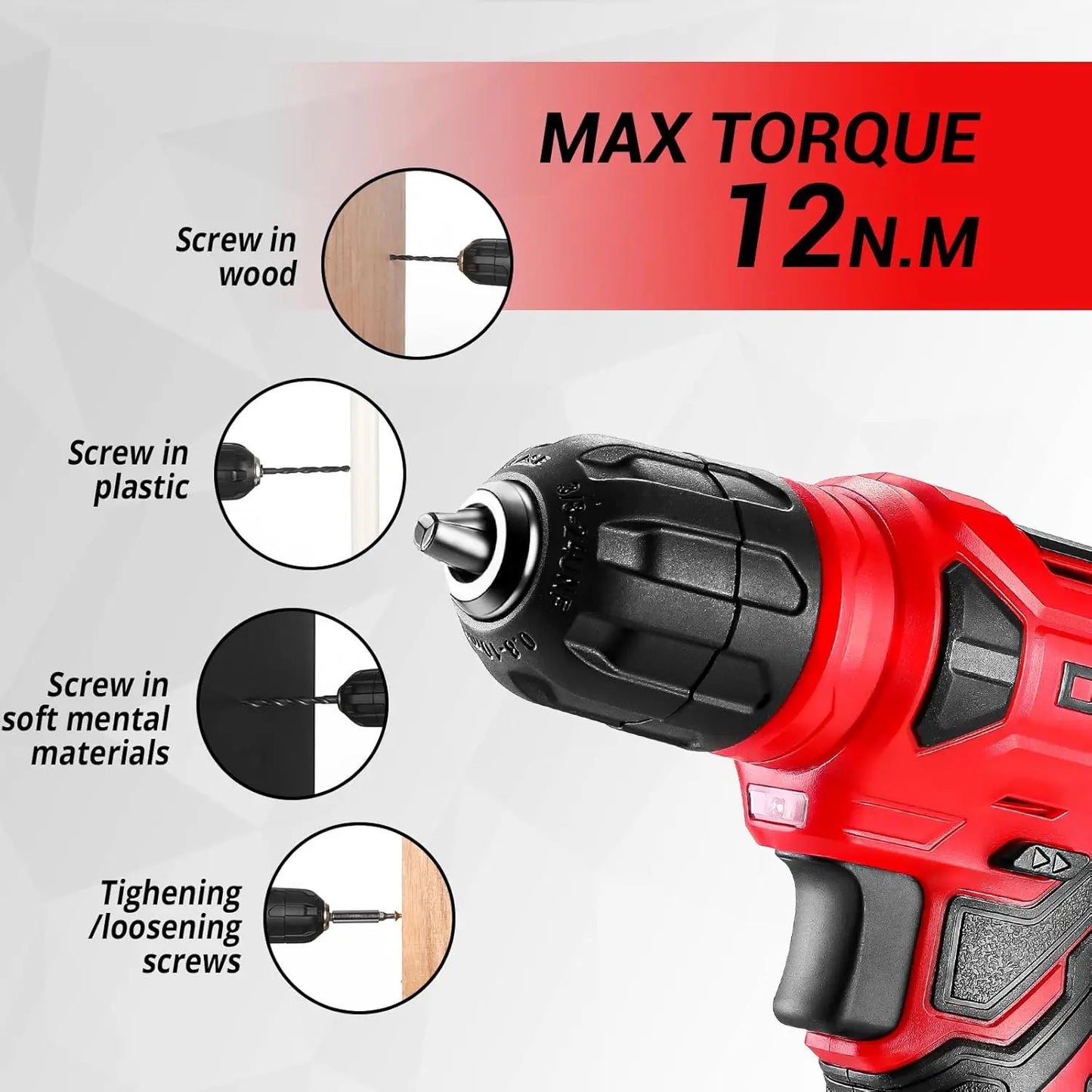 DEKO 8V Cordless Drill Tool Set for Home DIY Projects