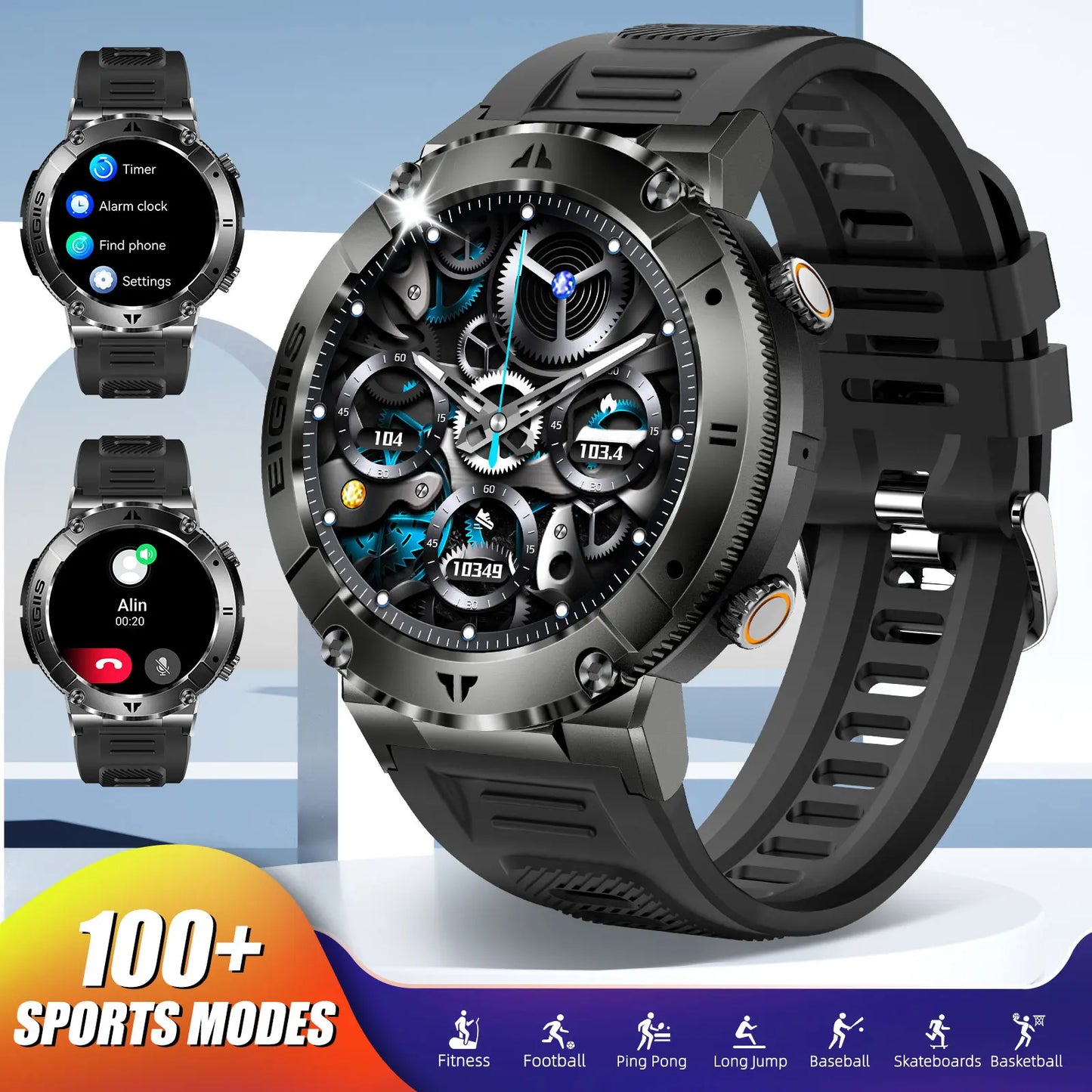 LaNikar Smartwatch Men TFT Display Bluetooth Call Blood Pressure Fitness