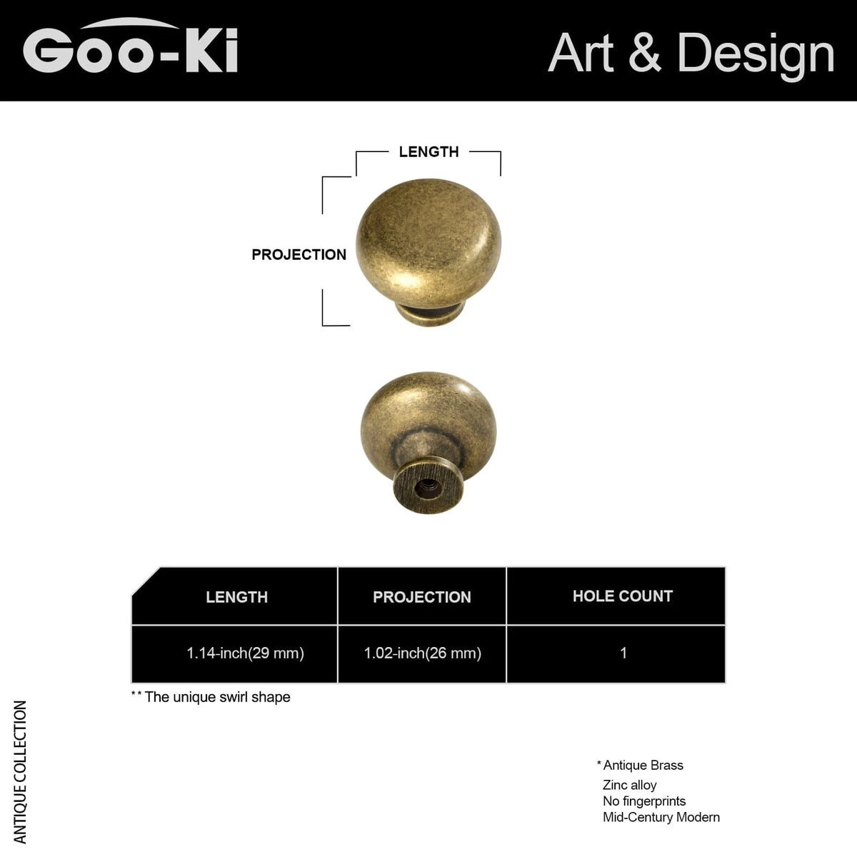 Set of 6 Elegant Antique Brass Cabinet Knobs - Classic Round Kitchen Hardware, Vintage Drawer Pulls Sleek Retro Dresser Handles