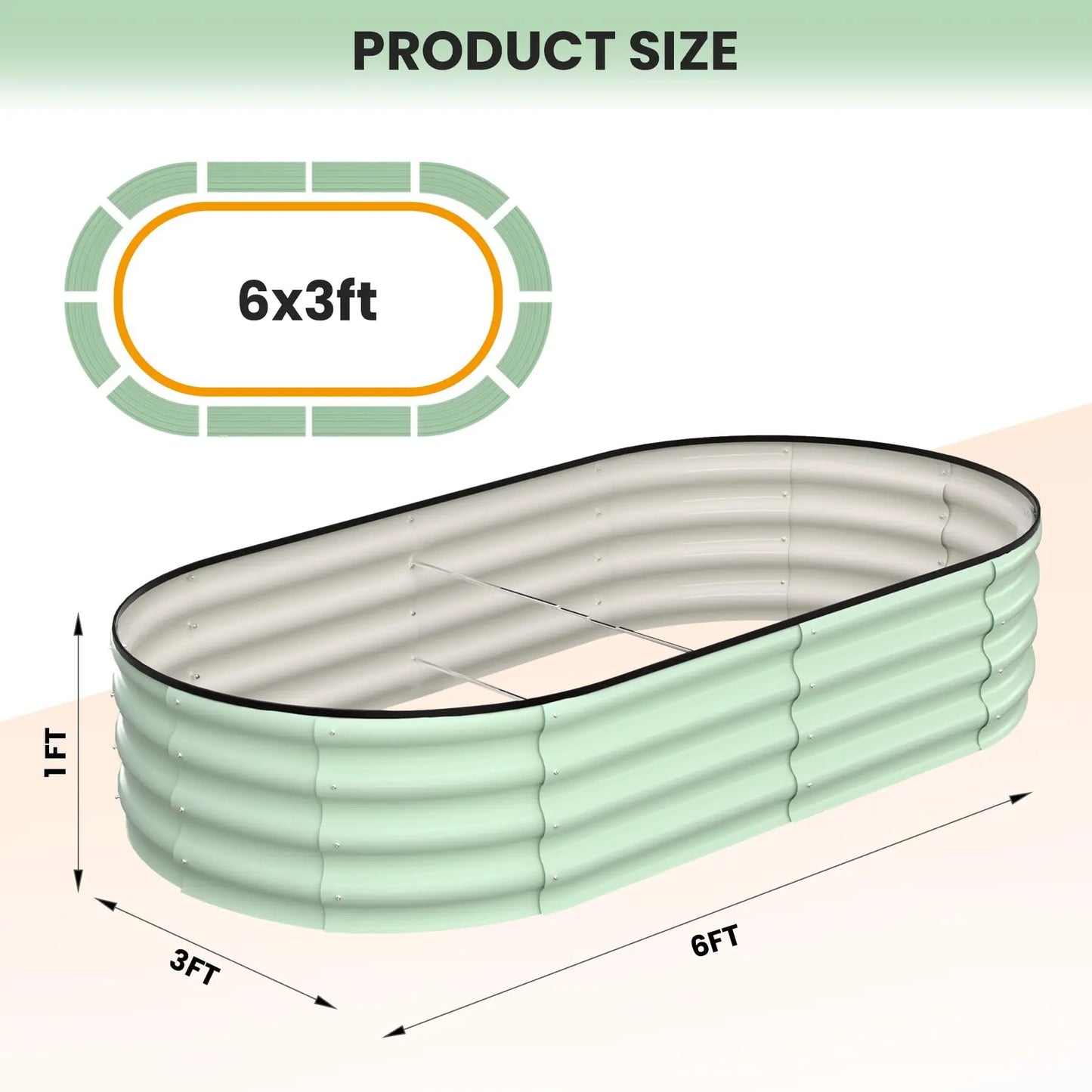 HiMISS 2-Pack Galvanized Steel Raised Oval Bed With Open Base - Louie's Joint 