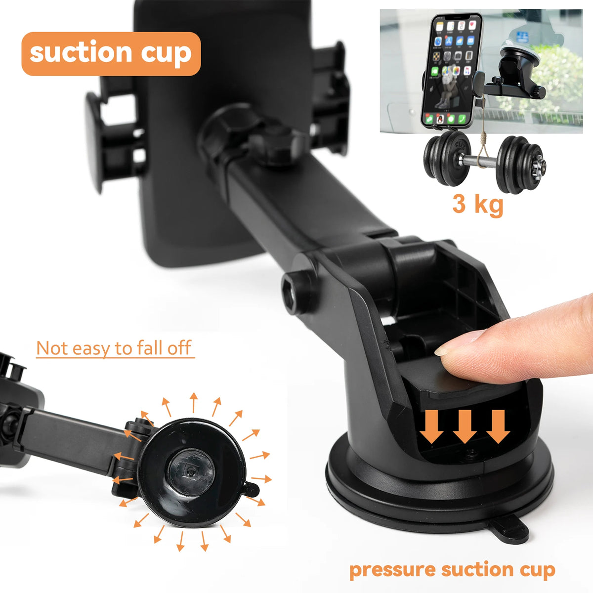 XUKEY@ Auto-Lock Car Holder Phone Holders Clip Mount Mobile Cell Stand Dashboard Cradle For iPhone 13 12 Xiaomi Samsung Gravity