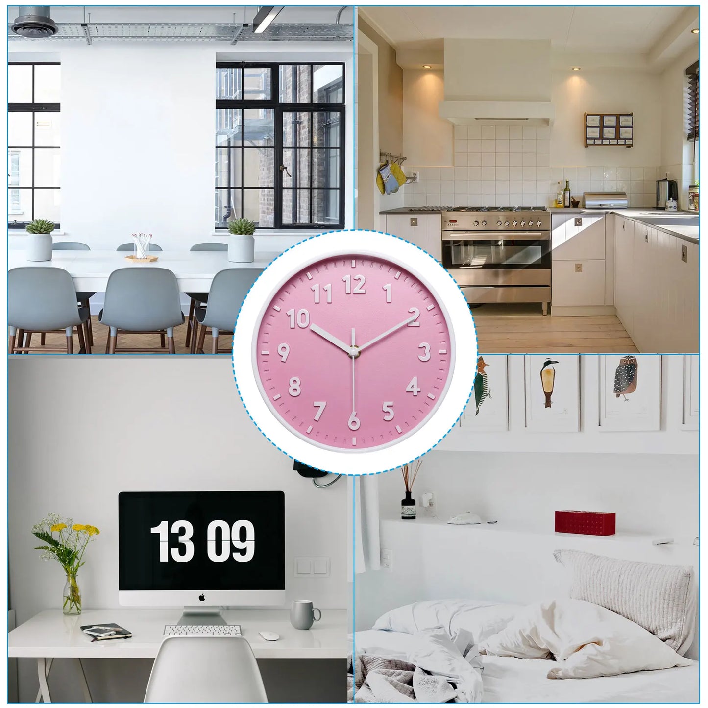 UXCELL Silent 3D Number Wall Clock Modern Battery Operated