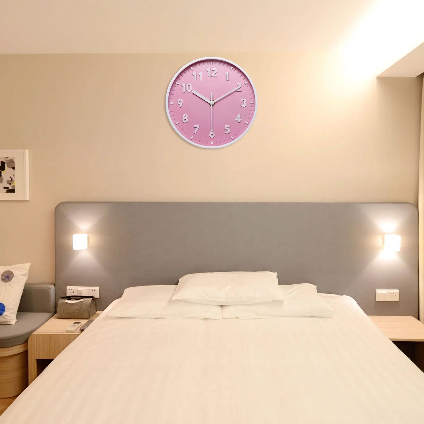 UXCELL Silent 3D Number Wall Clock Modern Battery Operated