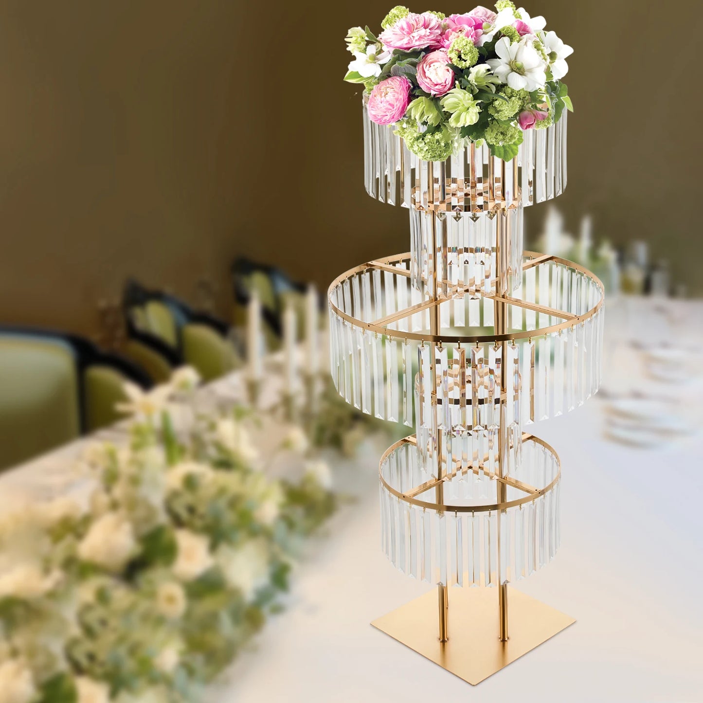 Five-Tier Wedding Centerpiece Stand Acrylic Flower Vase