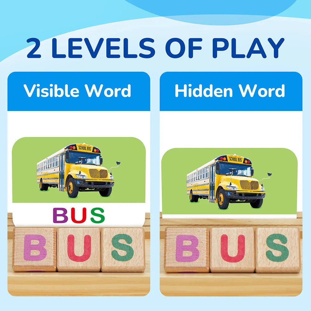 Spelling Games With Flash Cards Montessori Wooden Letter Learning
