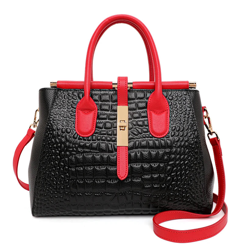 Aidrani Crocodile Pattern Women's Handbag Genuine Leather Tote