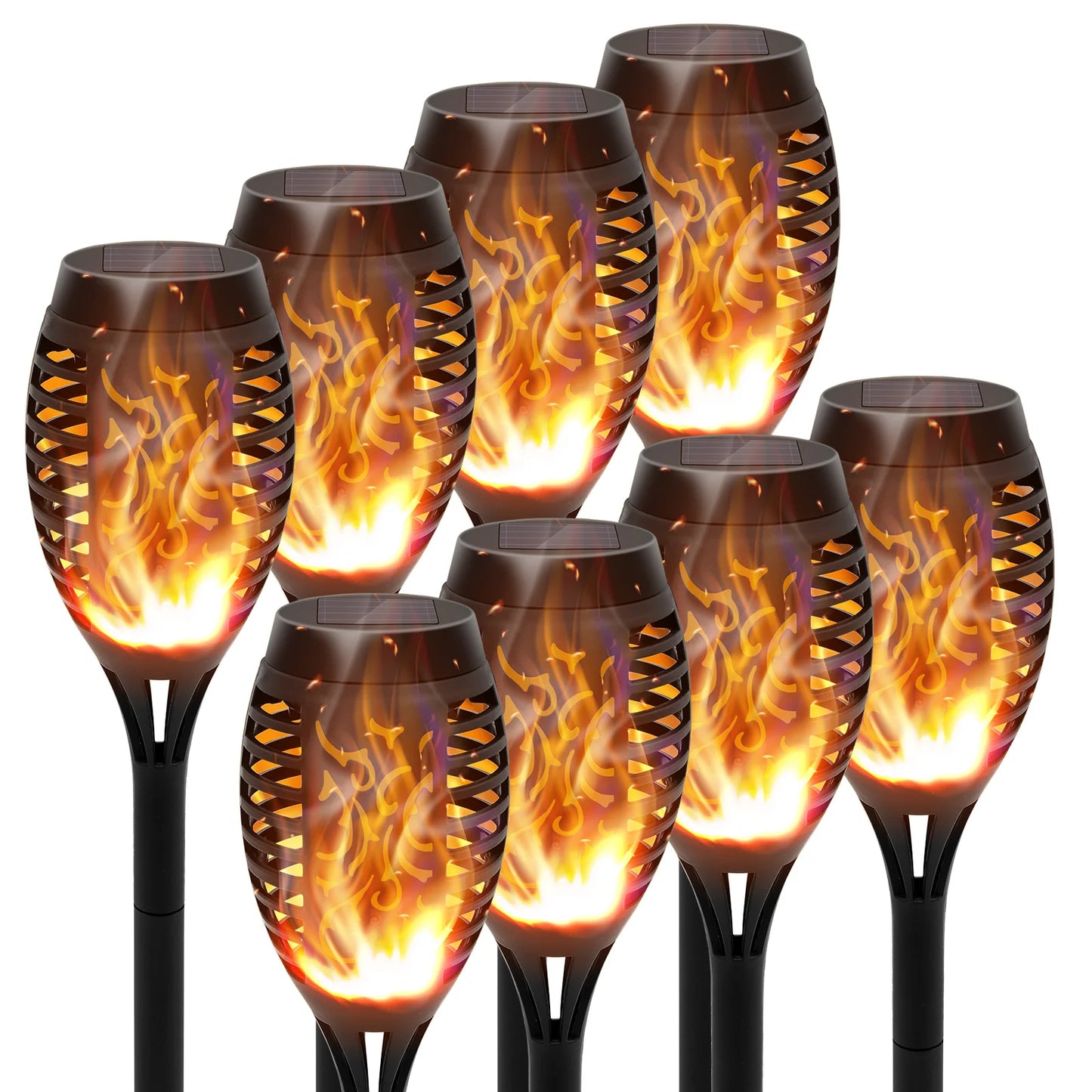 Solar Flame Torch Lights LED Flickering Outdoor Decoration