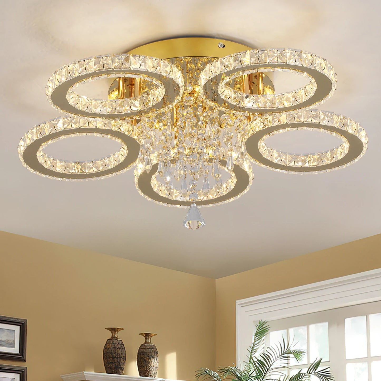 VETRULUS Crystal LED Ceiling Light Chandelier For Modern Homes