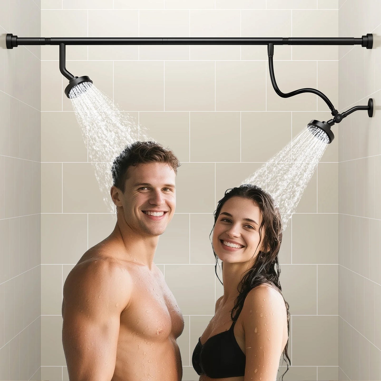 Tandem Shower Head For Couples Dual Shower Head System