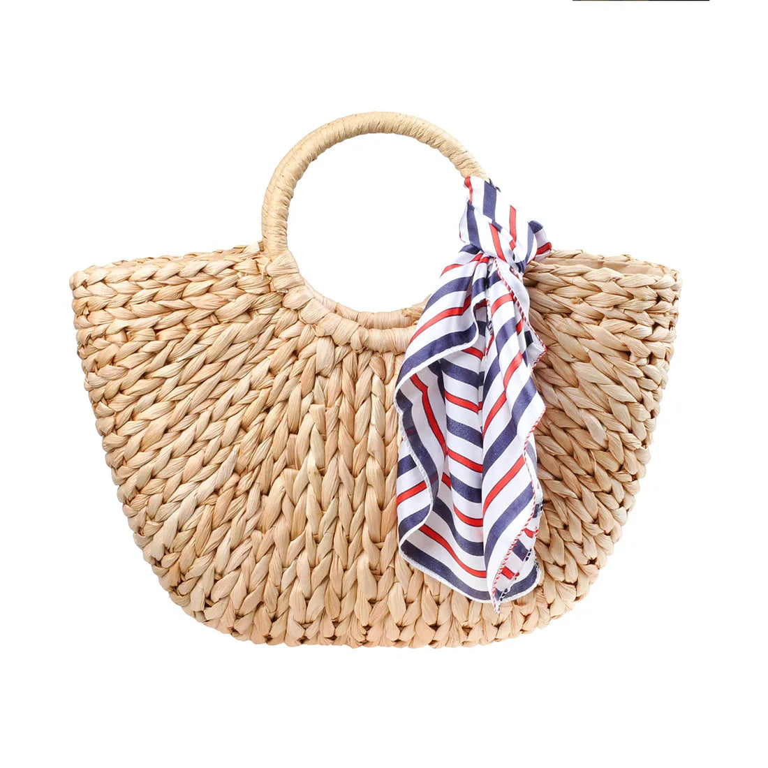 Straw Woven Handbags Beach Bag Handmade Woven Bucket Bag Shopping Tote Bag