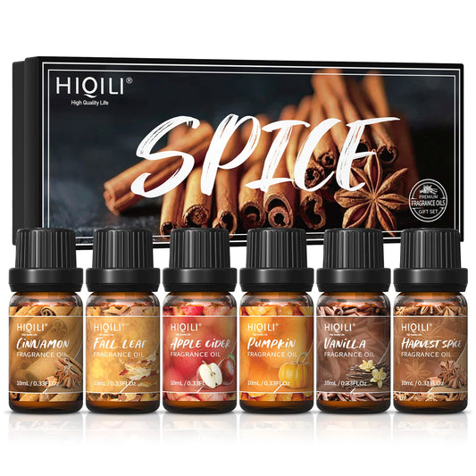 HIQILI Fragrance Oil Set, 6 PCS*10mL Pure Perfume Oil Set for Gift Aromatherapy Diffuser DIY Perfume Candle Soap Making - Louie's Joint 