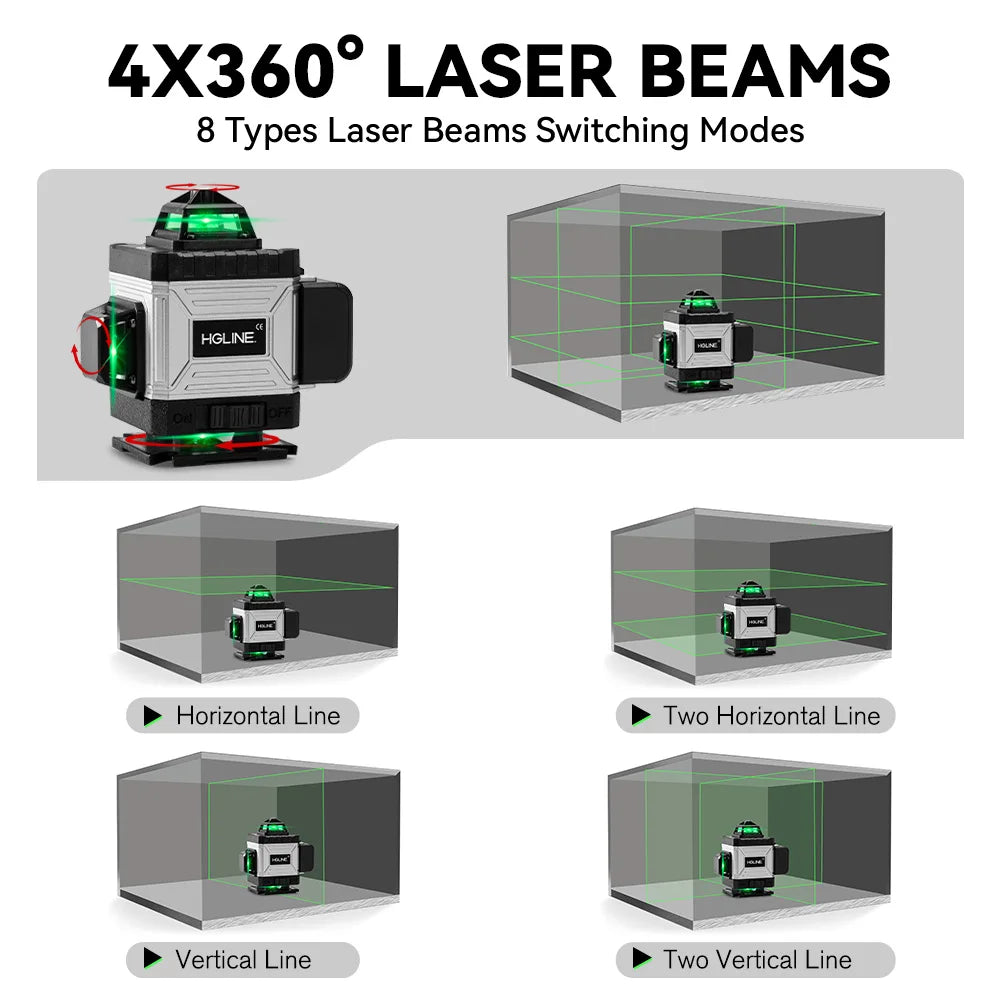 HGLINE 4D 16 Line Laser Level With App Remote Control