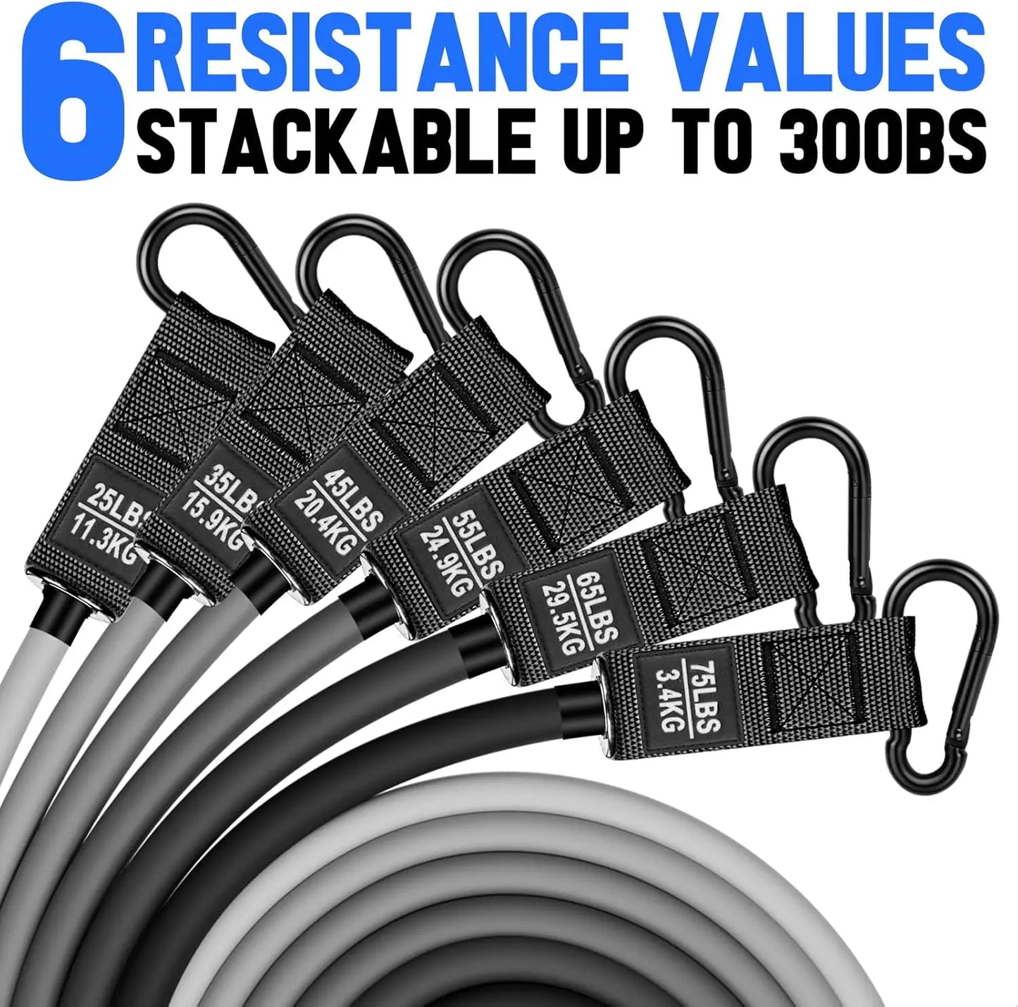 Heavy Resistance Bands Set for Home Gym Strength Training Kit