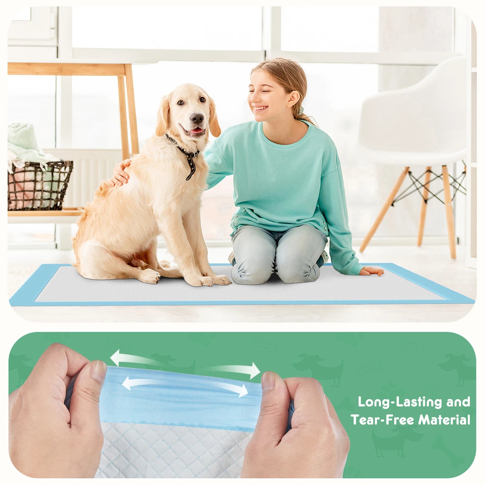 JHK 150 Count 22" x 22" Super Absorbency Disposable Underpads Leakproof Quick Drying Disposable Pads for Dogs Puppy Cat Pee Pads - Louie's Joint 