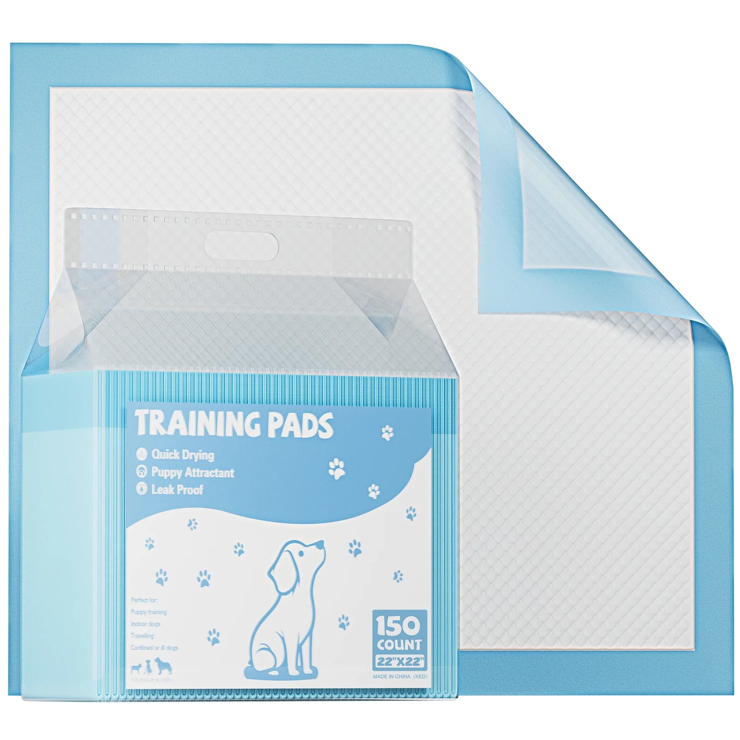 JHK 150 Count 22" x 22" Super Absorbency Disposable Underpads Leakproof Quick Drying Disposable Pads for Dogs Puppy Cat Pee Pads - Louie's Joint 