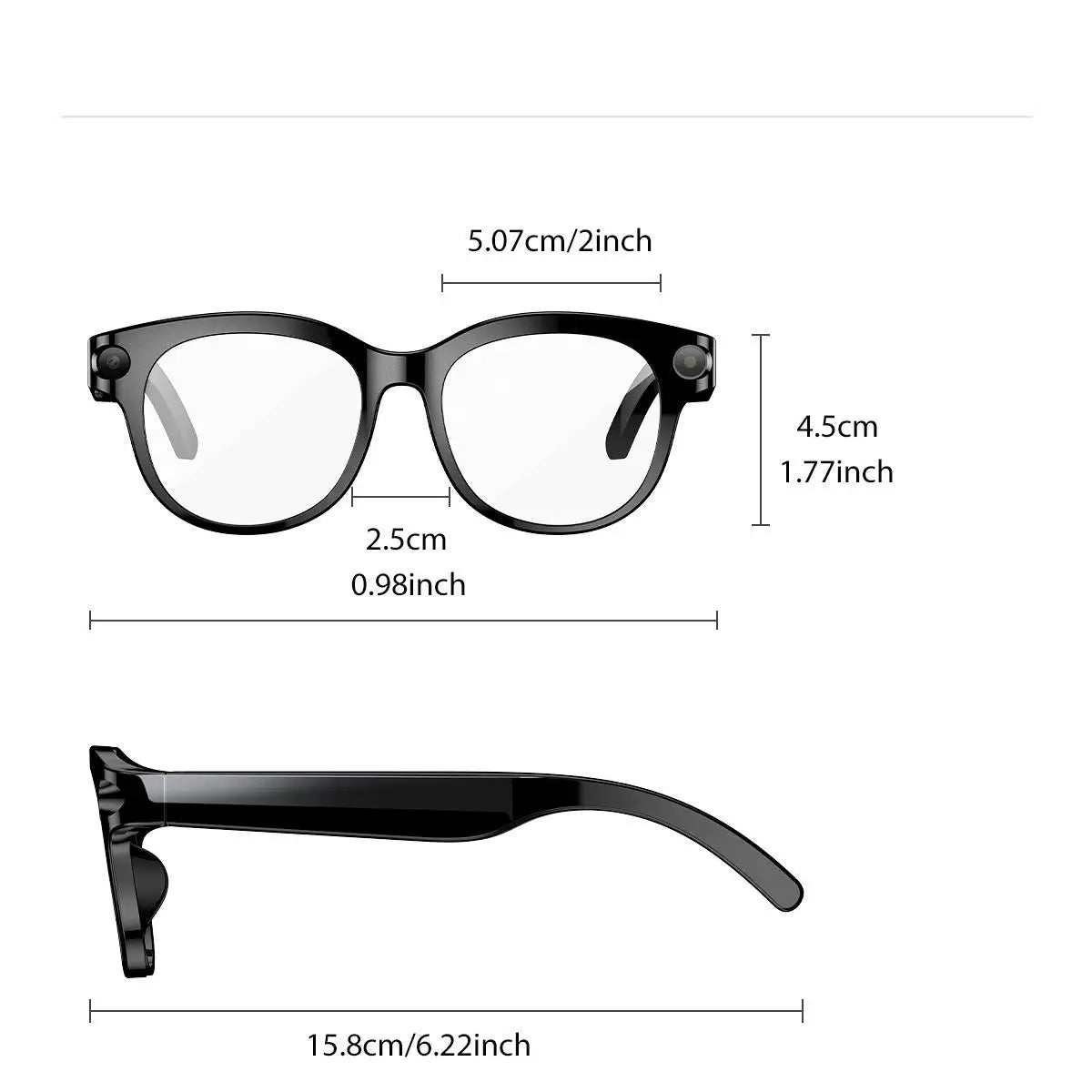 SENBONO AI Smart Glasses with  Camera Take Photo 2MP/5MP/8MP 1080P 4K Videos Smart AI Glasses AI Voice AI Photo Recognition AI Translation Wireless Calling Music Control Sunglasses for Men Women