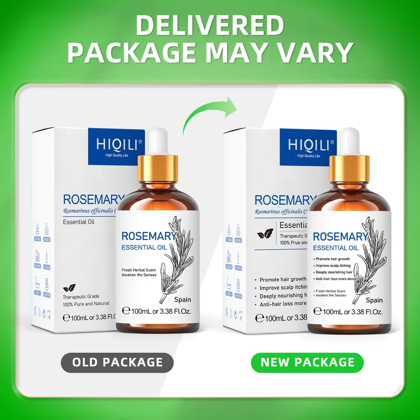 HIQILI Rosemary Jasmine Lavender Mint Essential Oils for Hair Care, increasing luster, Massage, Skin Care, Diffuser, Humidifier - Louie's Joint 