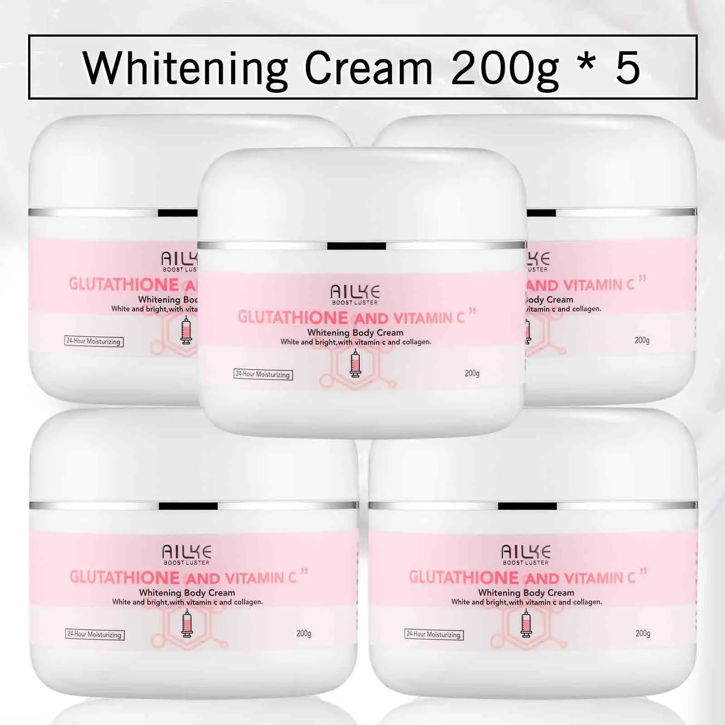 AILKE Glutathione and Vitamin C Whitening Body Cream For All Skin Types, Moisturizing, Reduce Freckles, Dark Spots, 200 ml - Louie's Joint 