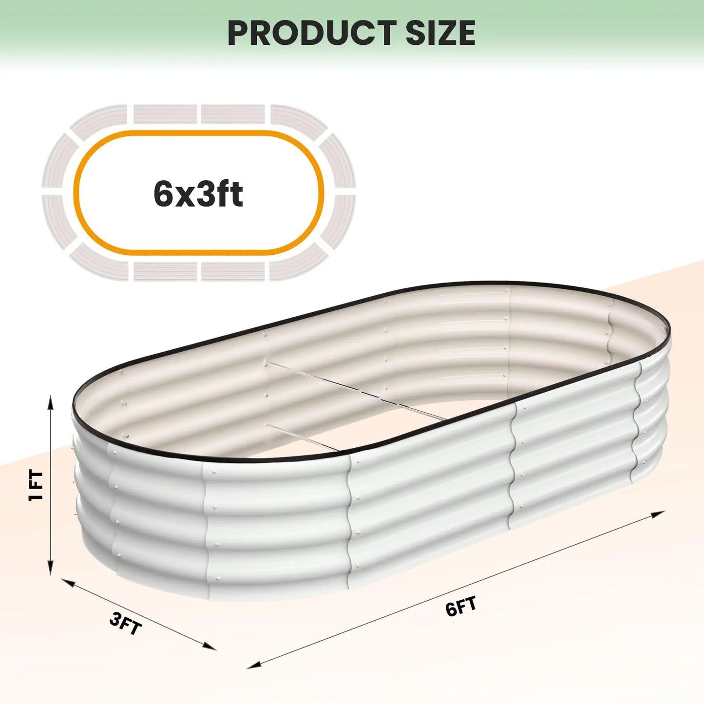 HiMISS 2-Pack Galvanized Steel Raised Oval Bed With Open Base - Louie's Joint 