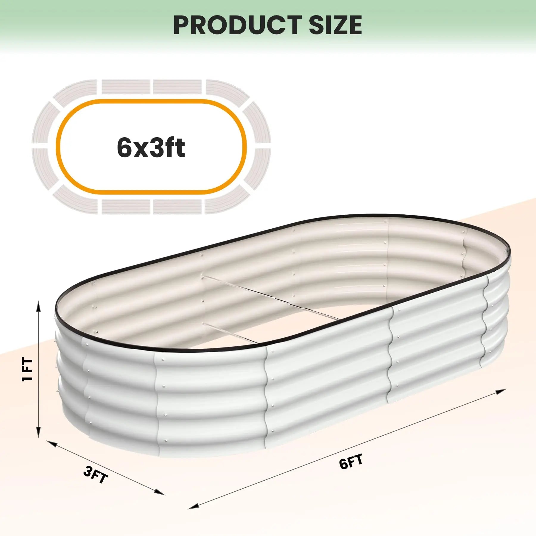 HiMISS 2-Pack Galvanized Steel Raised Oval Bed With Open Base - Louie's Joint 