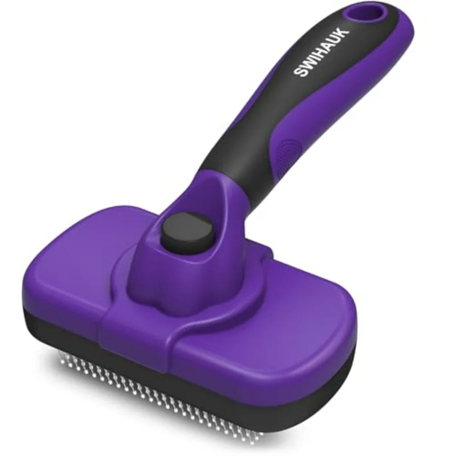 Self Cleaning Slicker Brush for Dogs and Cats Deshedding Tool