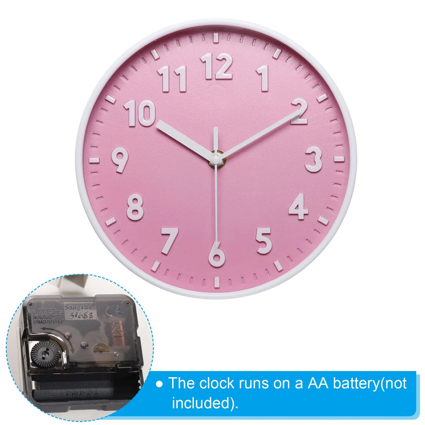 UXCELL Silent 3D Number Wall Clock Modern Battery Operated
