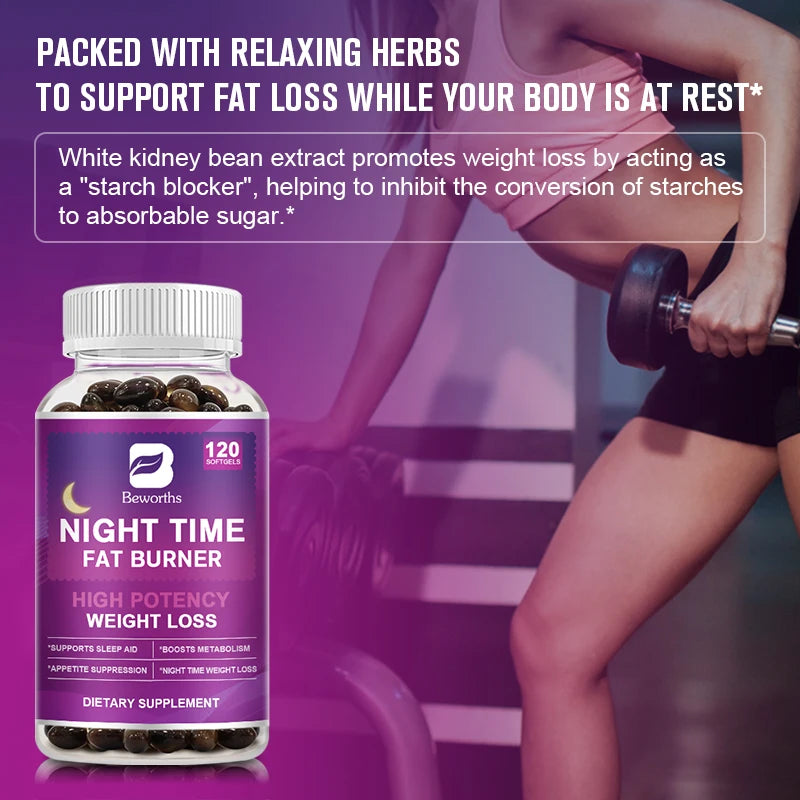 Beworths Night Time Fat Burner Capsules 120 Count