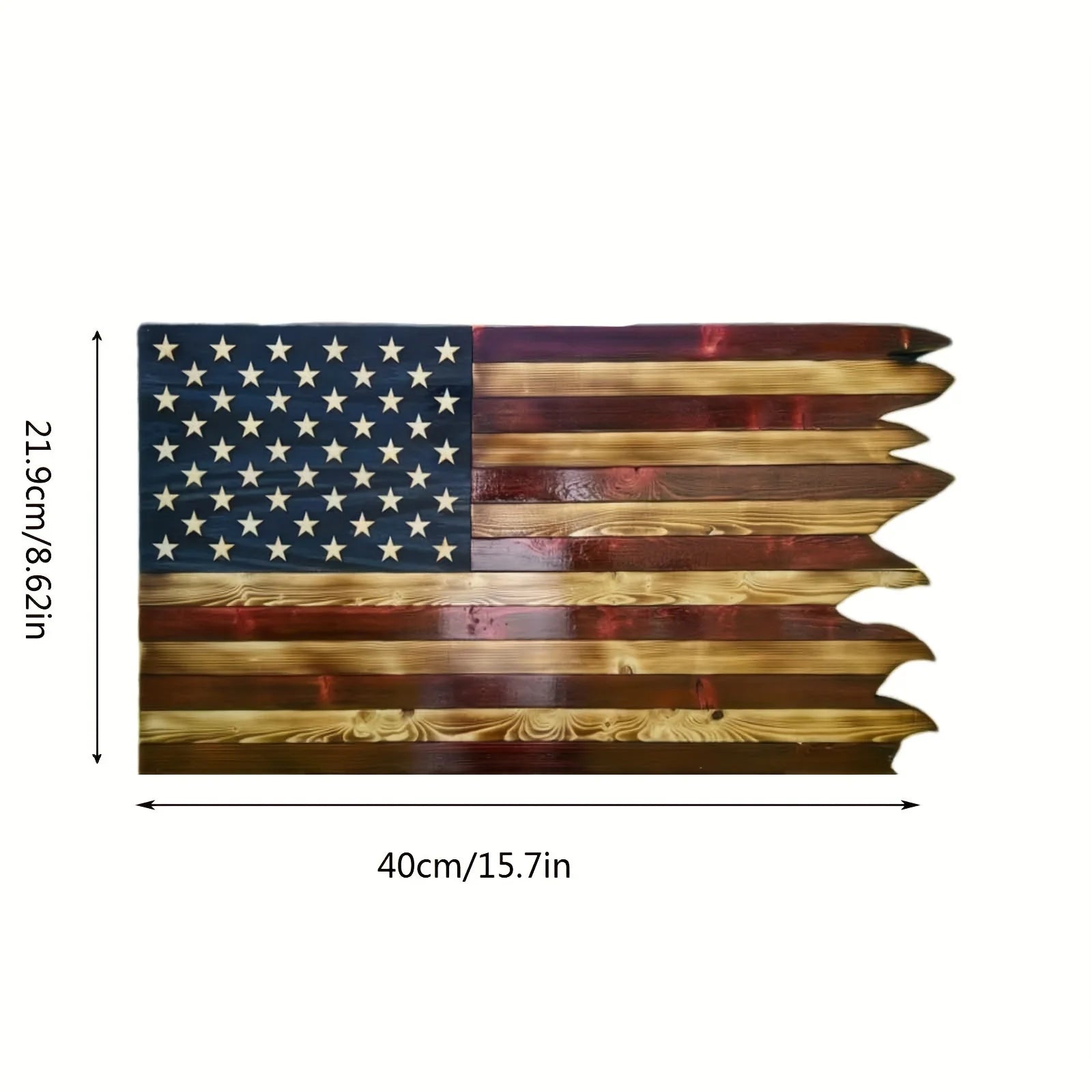 8*15inch American Wavy Flag - Wooden Independence Day Decoration for Home, Restaurant, Bar, Cafe and Garage christmars gifts - Louie's Joint 