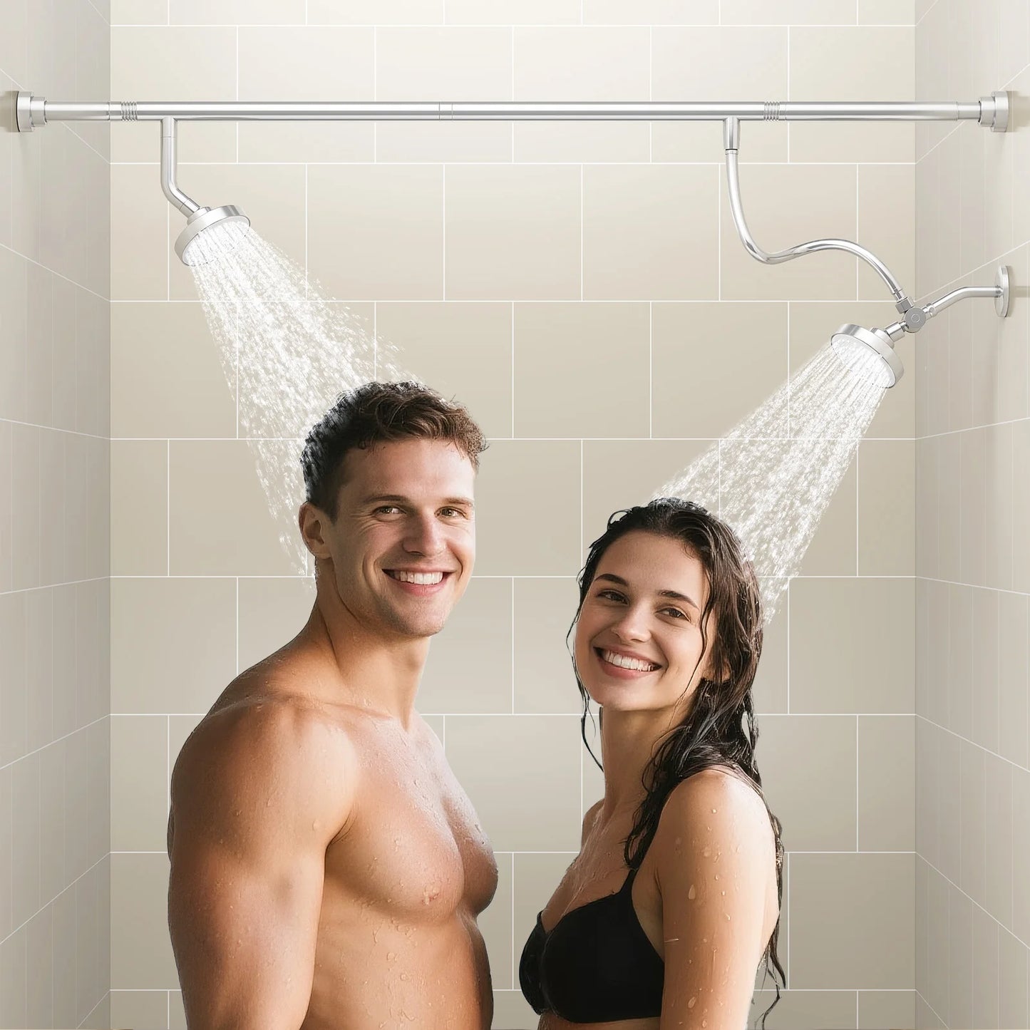 Tandem Shower Head For Couples Dual Shower Head System