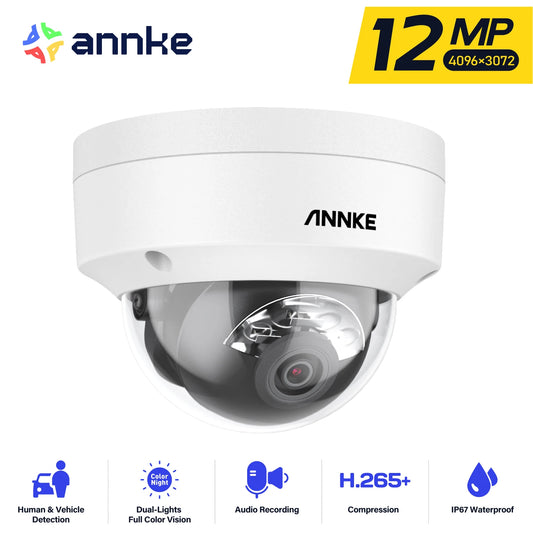 ANNKE 12MP 3K Outdoor Smart Dual Light PoE Security Camera Color IR Night Vision Built-in Microphone IP67 Smart Home H.265+ - Louie's Joint 