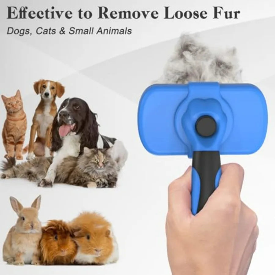 Self Cleaning Slicker Brush for Dogs and Cats Deshedding Tool
