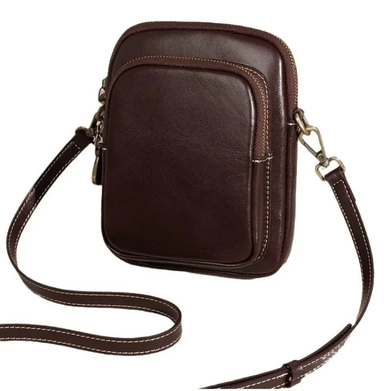 Genuine Leather Handbag For Women Crossbody Tote With Phone Pocket