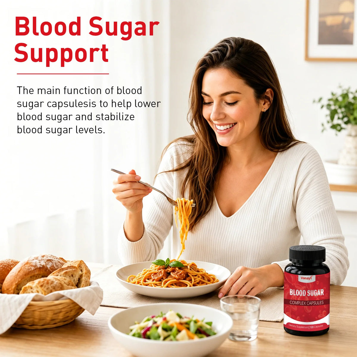 Blood Sugar Capsules Daily Wellness Supplements with Cinnamon & Alpha Lipoic Acid Ingredient Metabolic Balance Support 120 Count