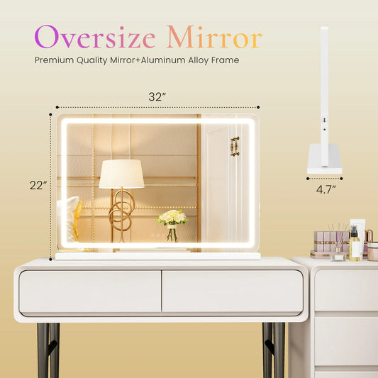 JHK LED Vanity Mirror With Lights Dimmable 3 Lighting Modes