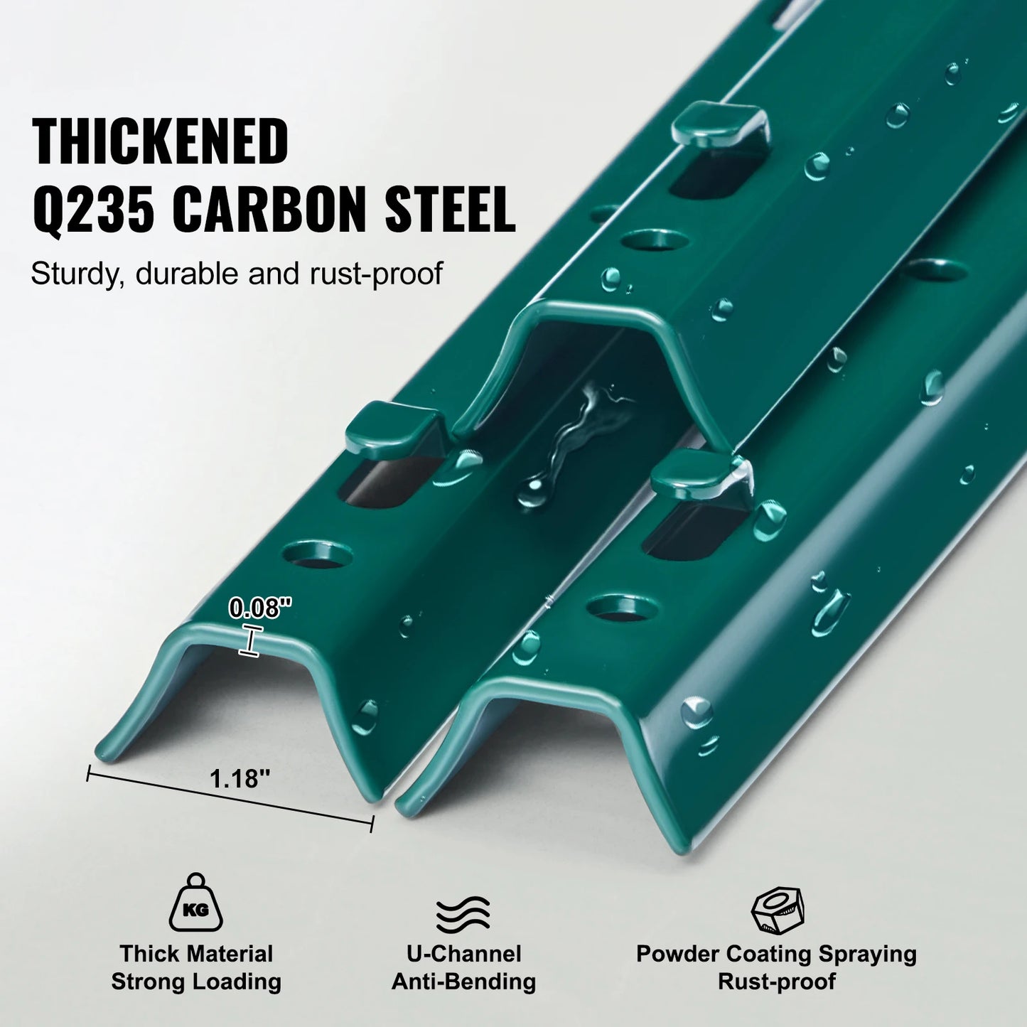 SucceBuy Heavy Duty Fence Post T-Post Steel Stakes For Garden