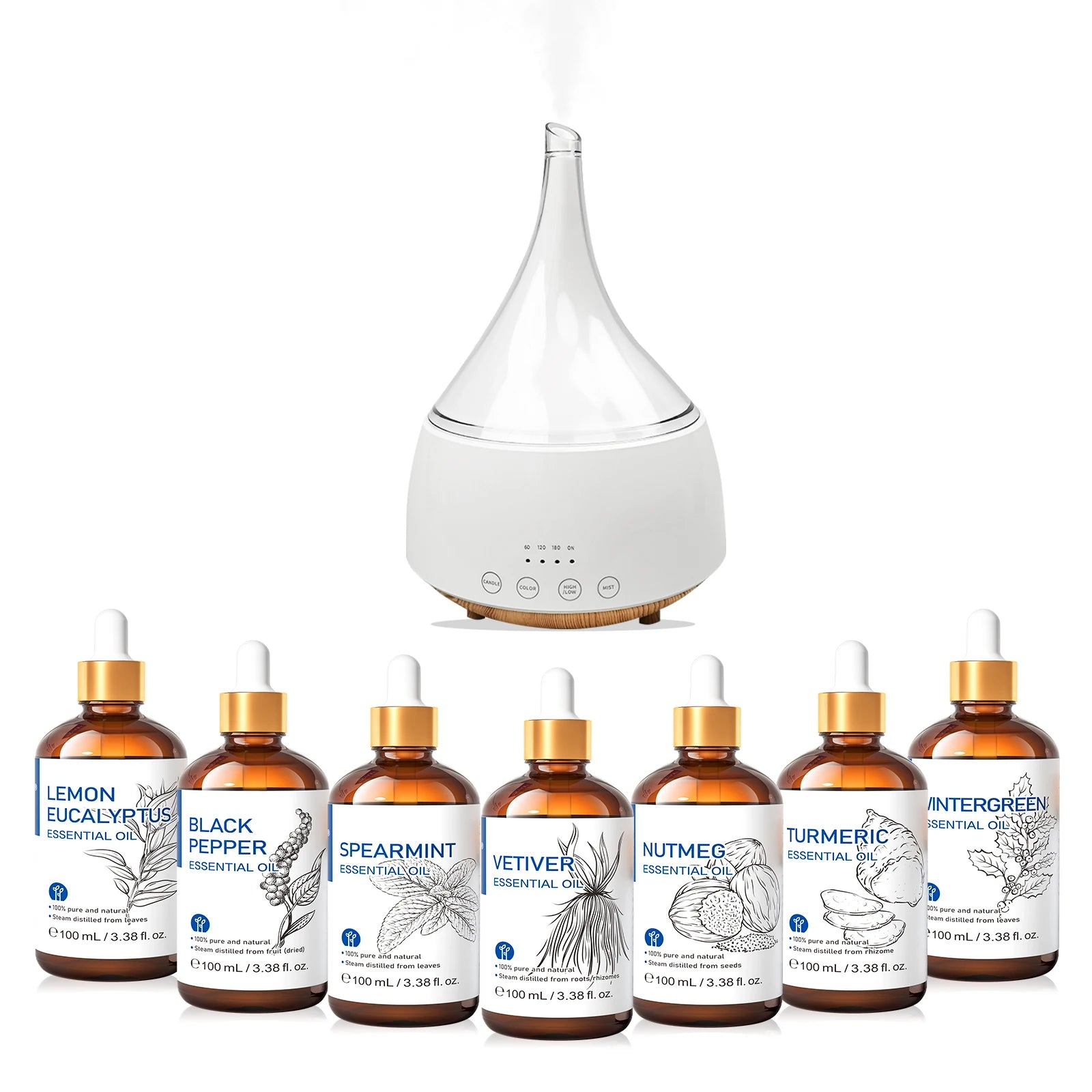 HIQILI 100ml Essential Oil, Various Fragrances To Choose From, 100% Natural Aromatherapy, Diffuser, Humidifier, Candle - Louie's Joint 
