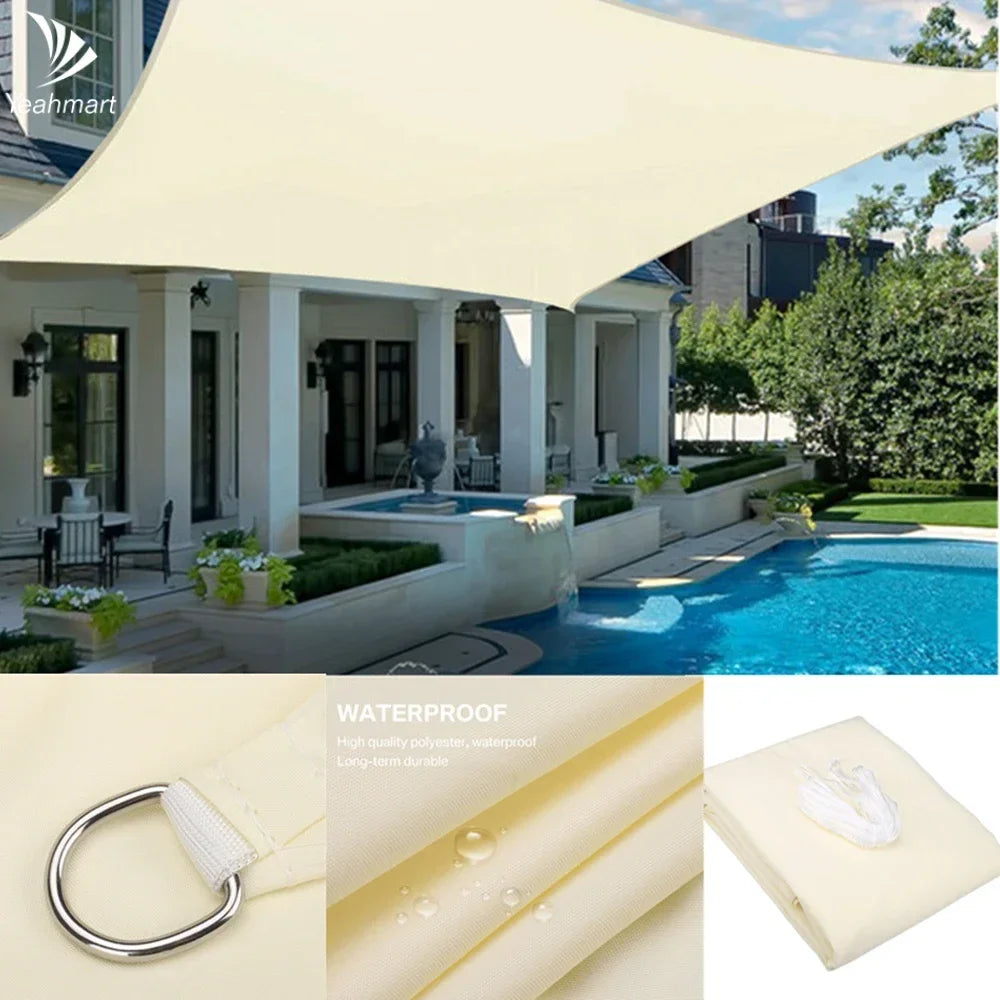 Waterproof Shade Sail Outdoor Canopy For Patio Garden Sun Shelter
