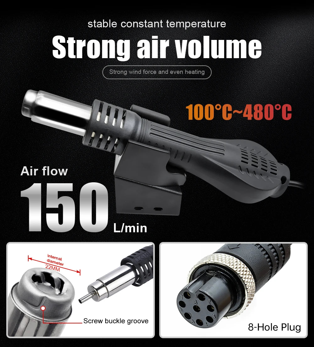 JCD 8858 Micro Hot Air Gun 750W Soldering Rework Station