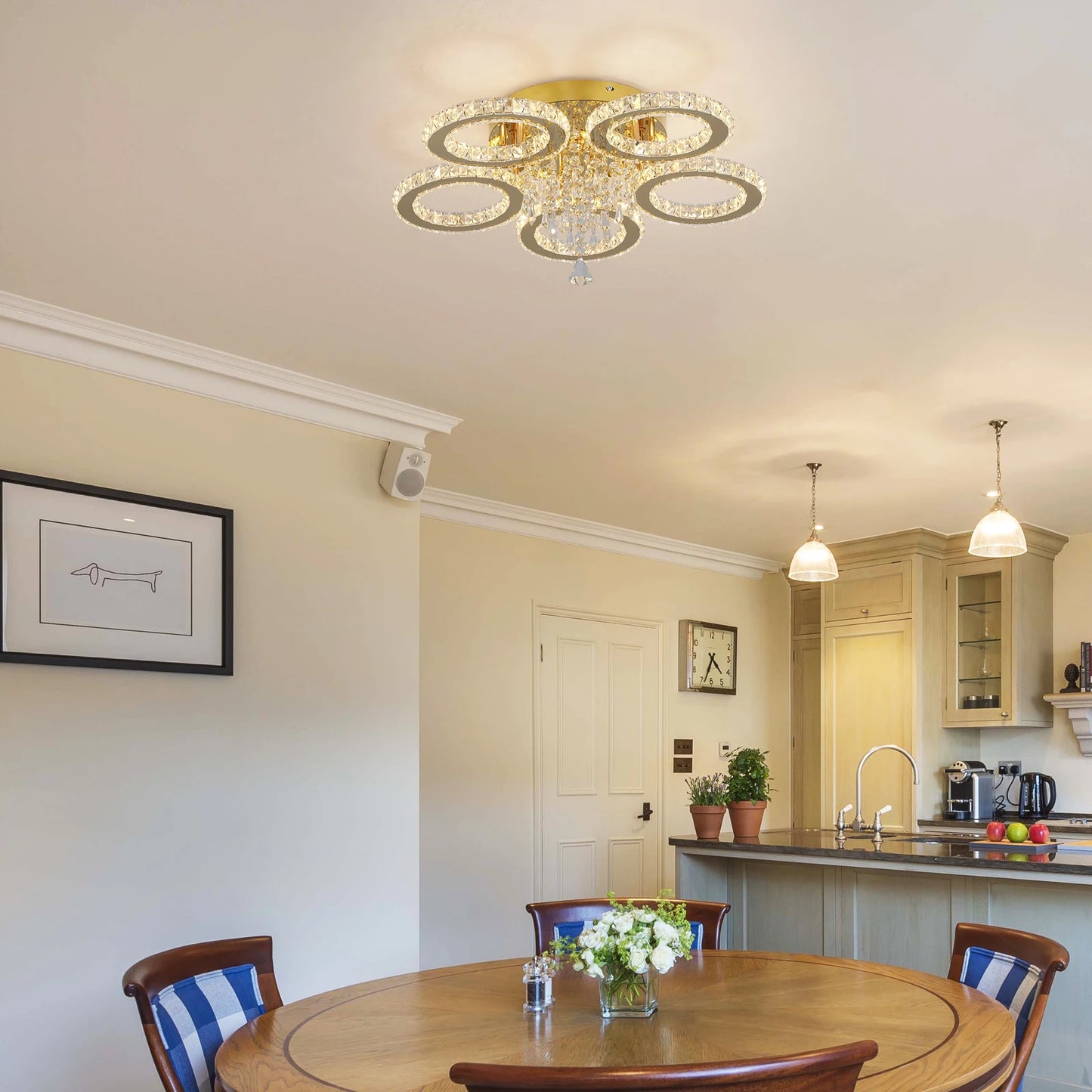 VETRULUS Crystal LED Ceiling Light Chandelier For Modern Homes