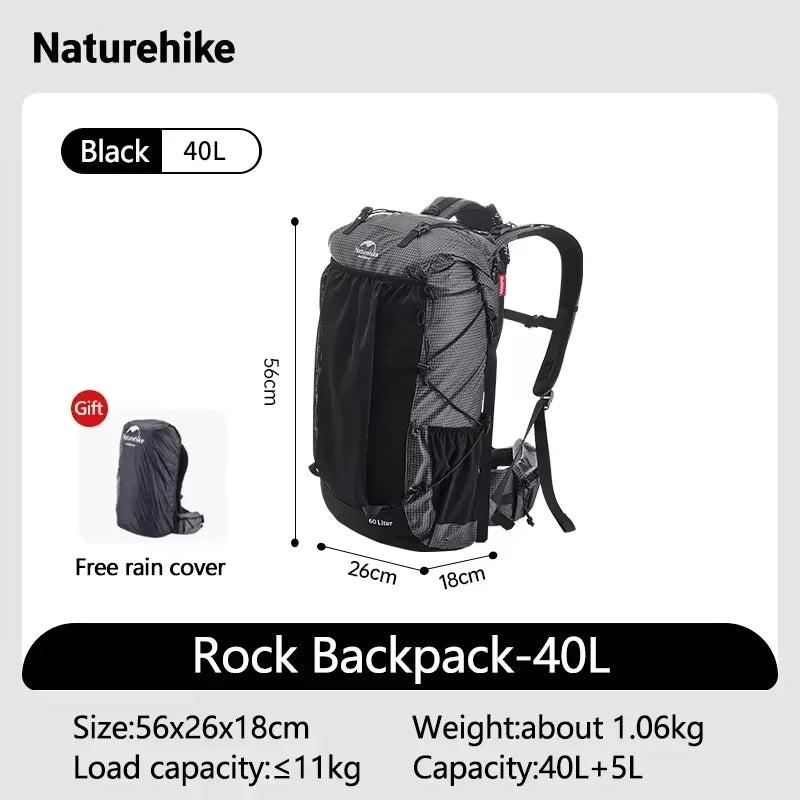 Naturehike Rock Outdoor Backpack With Rain Cover For Hiking - Louie's Joint 